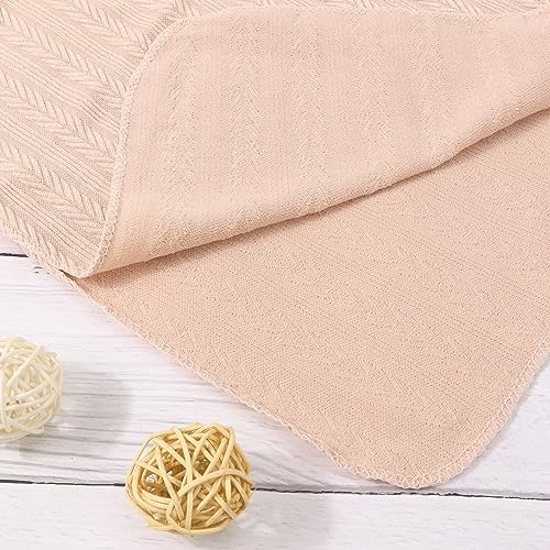 AQOKKA Newborn Receiving Blanket Wheat Ear Bow Hat Mitten Set | 4 Set Receiving - Image 2