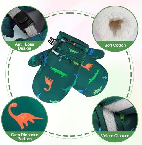 Toddler Mittens Lined Fleece Snow Gloves - Image 2