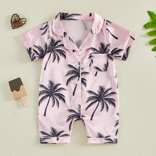 Kuriozud Baby Girl Boy Romper Pajamas Onesie Short Sleeve Button Down Pjs - Image 5