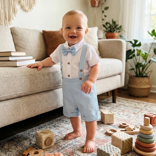 PUHHAPIEY Baby Boy Gentleman Wedding Outfit Dress Romper Suspender Pants | 0 3 - Image 3