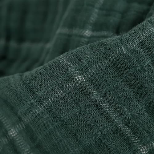 Little Unicorn Evergreen Plaid Cotton Muslin Quilt Receving Blanket | 100% - Image 3