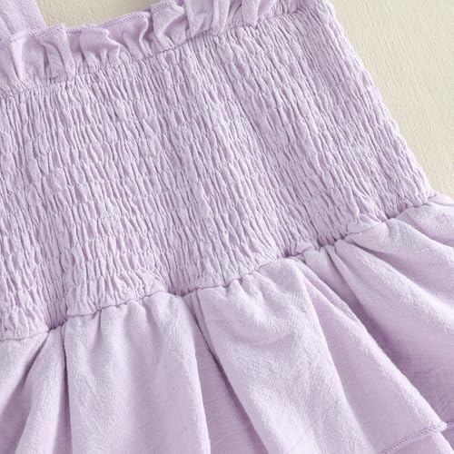 Newborn Baby Girls Summer Clothes Ruffle Sleeveless Pleated Smocked Bubble - Image 7