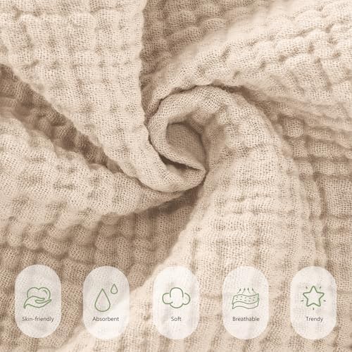 Susurration Muslin Burp Cloths 24x24 Inches Ultra Soft 100% Cotton | 4 Pack - Image 5