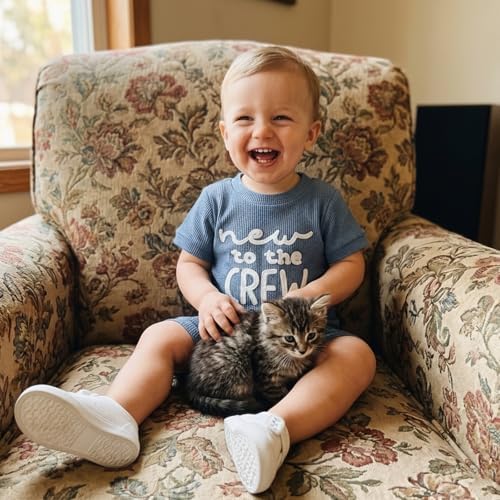 allshope Newborn Baby Boy Summer Outfit Romper Letter Embroidery Short Sleeve - Image 3
