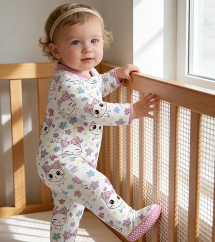 uideazone Baby Girls Footed Pajamas, Zip Sleeper - Image 5