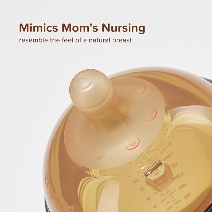 Thyseed Silicone Natural Breast-Like Bottle with Nipple(10+ Months),8oz，1pack