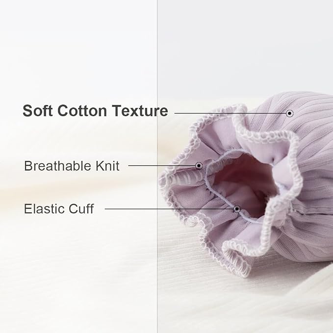BQUBO Newborn Infant Toddler Mittens No Scratch Cotton Elastic Wrist Gloves - Image 6
