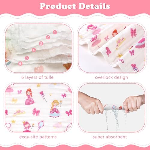 Baby Burp Cloths Muslin Washcloths 6 Pack Cotton Burp Rags - Image 4
