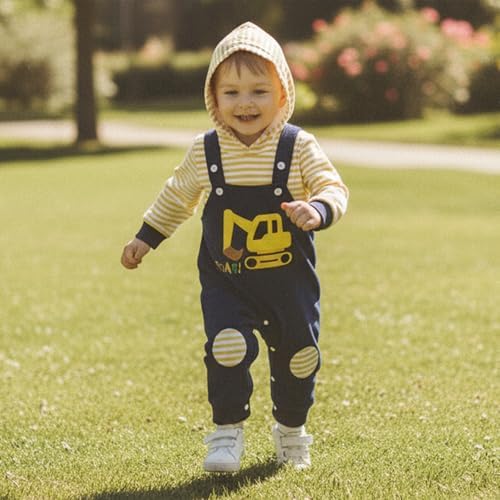Infant Baby Boy Fall Winter Clothes Outfit Hooded Long Sweatshirt Pant Set - Image 5