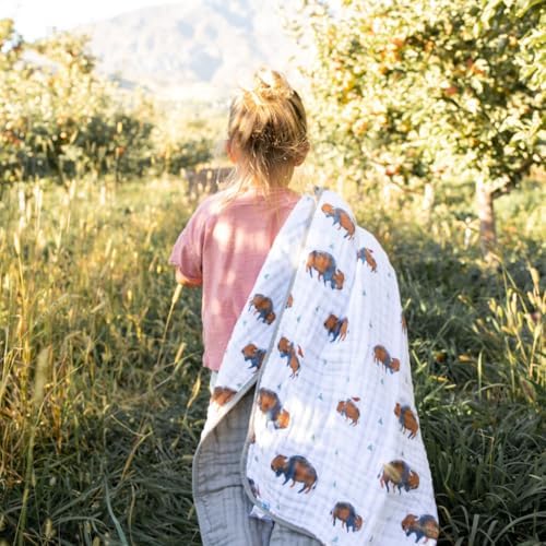 Little Unicorn Muslin Quilt Blanket | 100% Cotton Soft Multi-Layered Muslin - Image 5