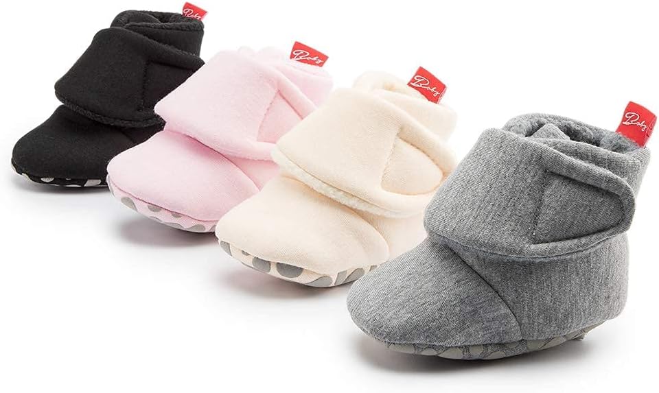 Sawimlgy Newborn Infant Baby Girl Boy Cotton Booties Stay On Sock Slippers Soft - Image 4
