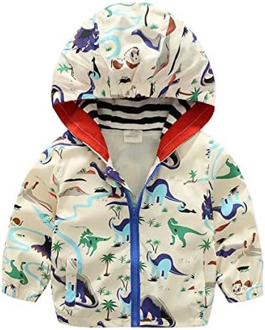 Boys' Hooded Dinosaur Jacket Windbreaker Outerwear by Banibear