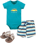 Hudson Baby Unisex Baby Cotton Bodysuit, Shorts and Shoe Set by HudsonBaby