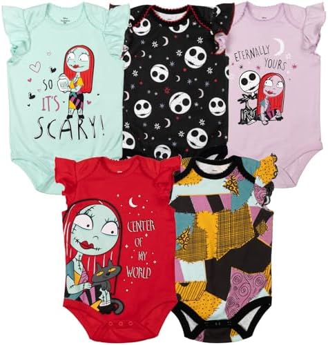 Disney Nightmare Before Christmas Baby 5-Pack Short Sleeve Bodysuits by Disney