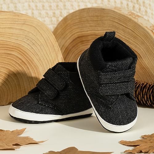Meckior Toddler Baby Boys Girls High Tops Ankle Sneakers Soft Anti-Slip Sole PU - Image 4