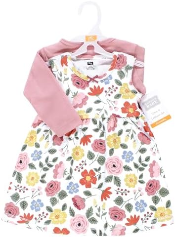 Hudson Baby Infant and Toddler Girls Cotton Dress and Cardigan Set - Image 2