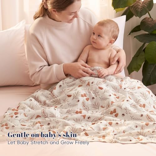 PHF Muslin Swaddle Blankets for Newborn, Large 47x 47 Inches 4 Pack Organic - Image 7