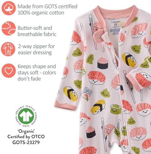 Butterblu Scout Sleep & Play 100% Organic Cotton Footed Zip Front PJs | GOTS - Image 6