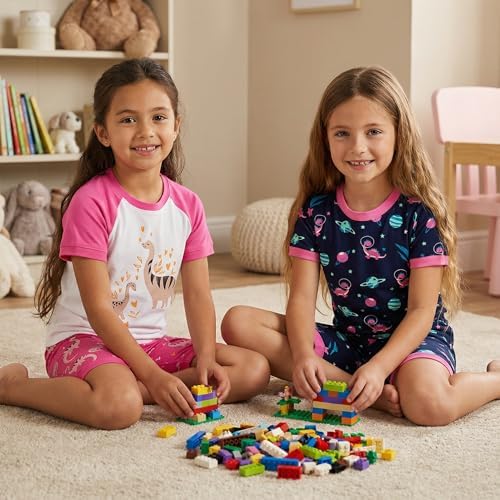 DAUGHTER QUEEN Girls Summer Pajamas Set 4 Pieces 100% Cotton Sleepwear Size 18 - Image 2
