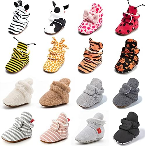ohsofy Newborn Baby Cotton Booties Stay On Slipper Winter Warm Soft Shoes - Image 3