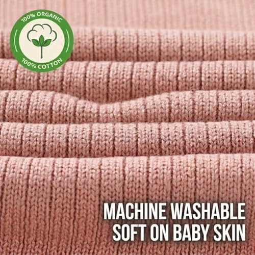 Receiving Blankets, 100% Organic Cotton Knit, Newborn Baby Swaddle | - Image 6
