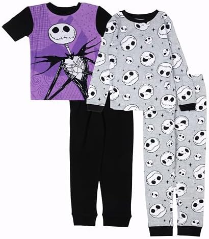 Disney Boys' 4-Piece Snug-fit Cotton Matching Comfortable Pajama Set, Soft & by Disney
