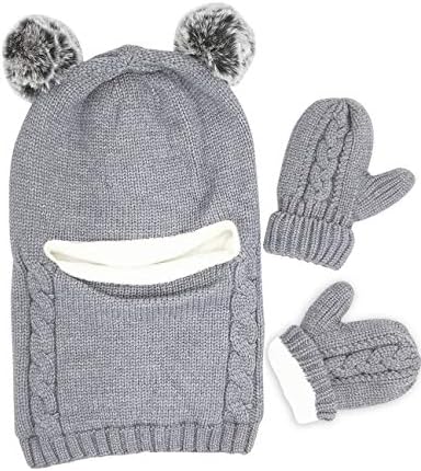 Baby Winter Hat Scarf Set, Unisex Infant Toddler Kids Hat Scarf by GZMM