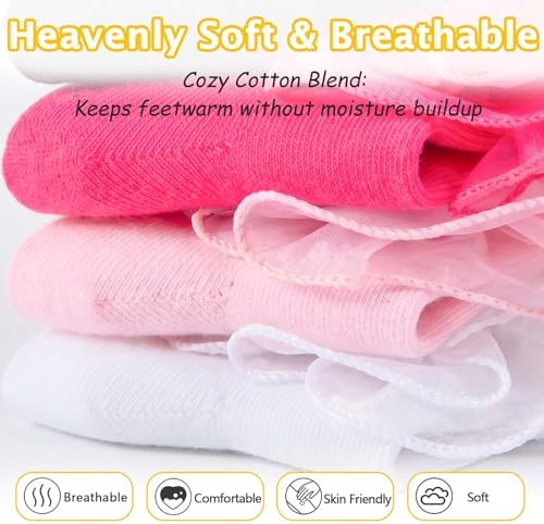 Baby Girls Ruffle Socks Double Layer Lace Turn Cuff Dress Socks - Image 6