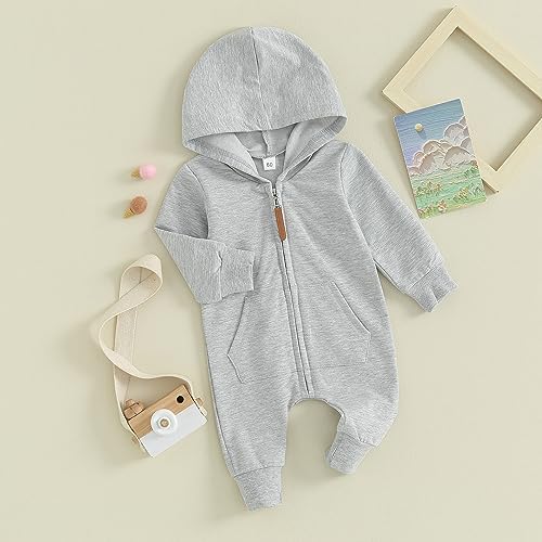 Fall Baby Clothes Newborn Boy Girl Hoodie Romper Long Sleeve Jumpsuit Winter - Image 3