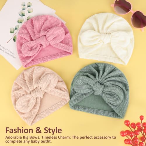 DRESHOW BQUBO Newborn Baby Bow Knot Turban Hat Hospital Hat Baby Infant Beanie - Image 7