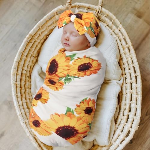 DRESHOW BQUBO Baby Girl Newborn Floral Receiving Blankets - Image 2