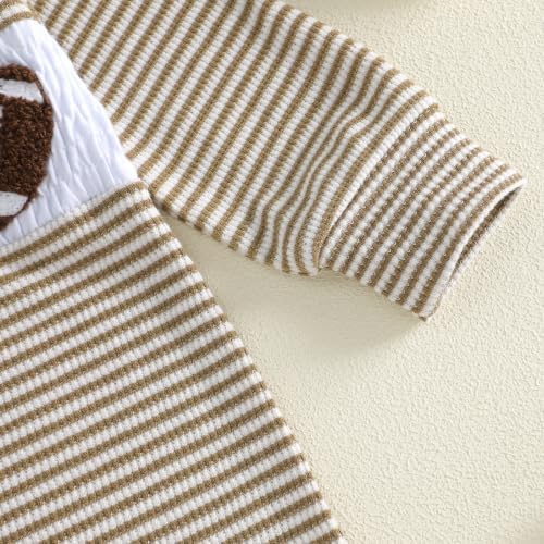 Bagilaanoe Newborn Baby Boy Footie Romper Waffle Knit Outfit Fall Jumpsuit | - Image 5
