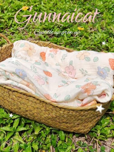 Baby Swaddel Blanket Cotton Muslin Thick Crib Bedding Dotted Backing Double - Image 2
