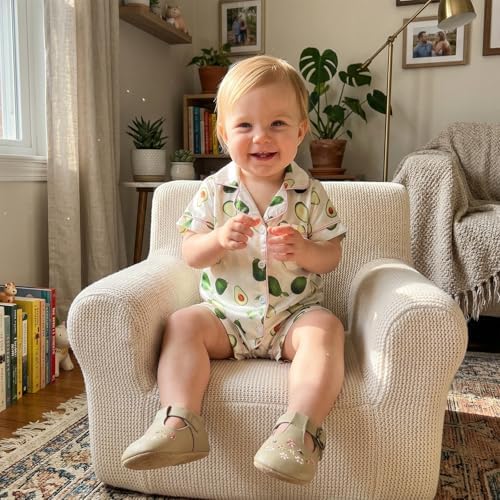 Kuriozud Baby Girl Boy Romper Pajamas Onesie Short Sleeve Button Down Pjs - Image 4