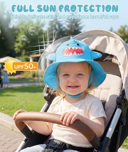 Azue Cute Baby Sun Hat, Wide-Brim Toddler Bucket Hats - Image 2