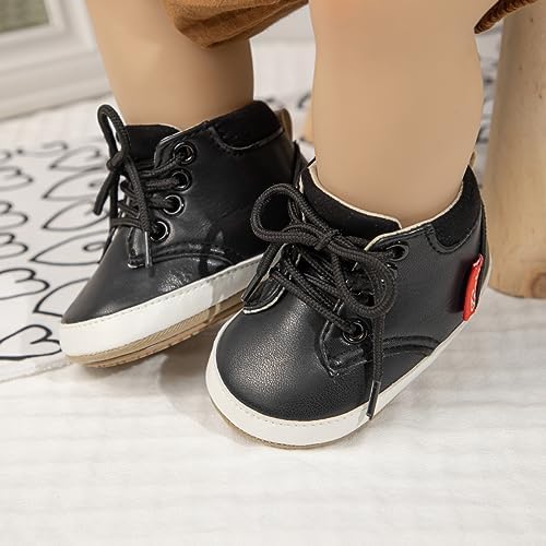 Meckior Toddler Baby Boys Girls High Tops Ankle Sneakers Soft Anti-Slip Sole PU - Image 2