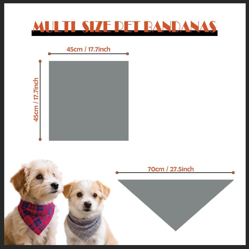 Double Layers Two Tones Dog Cotton Bandana Bibs Scarf DCB03 O&B - Image 6