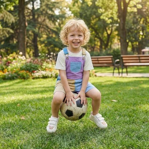 Fernvia Toddler Kids Baby Girl Boy Contrast Color Overalls Shorts Clothes - Image 3