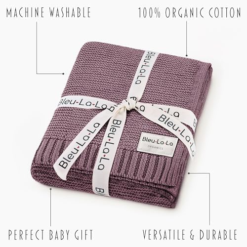 100% Organic Cotton Heritage Knit Textured Baby Quilt Blanket - Image 3