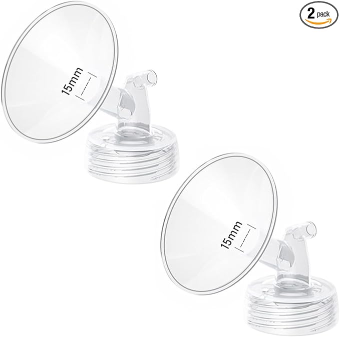 2pcs 15mm Flange Compatible with Spectra S1 S2 9 Plus Synergy Gold Ameda MYA Motif Luna Breast Pump, Replacement to Spectra Pump Parts, Breast Pump Shields 15mm Replace S1 S2 Parts