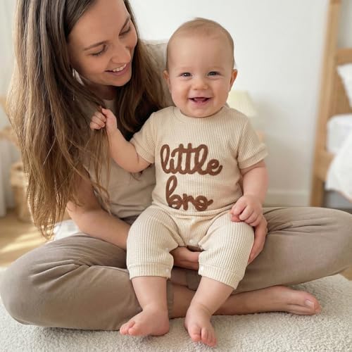 allshope Newborn Baby Boy Summer Outfit Romper Letter Embroidery Short Sleeve - Image 4