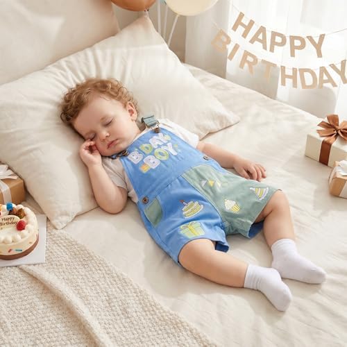 Fernvia Toddler Kids Baby Girl Boy Contrast Color Overalls Shorts Clothes - Image 3