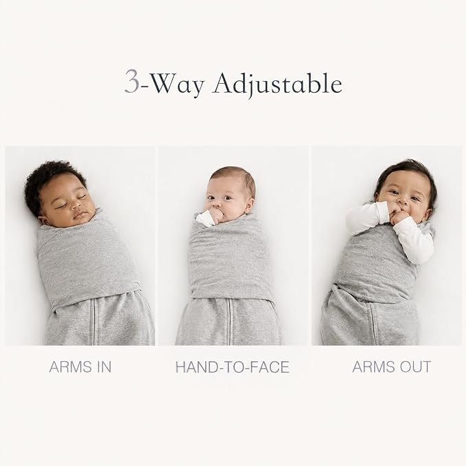 Baby Sleep Sack Swaddle 2 Pack, 3-Way Adjustable, Organic Cotton | Swaddles 3-6 - Image 4