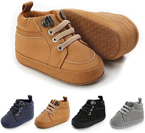 Meckior Toddler Baby Boys Girls High Tops Ankle Sneakers Soft Anti-Slip Sole PU by Meckior