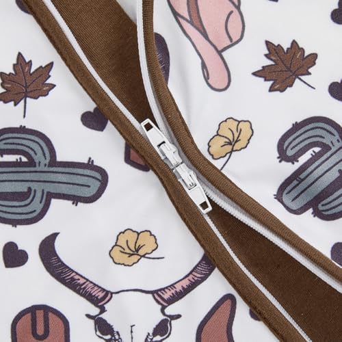Western Baby Cowboy Clothes Neutral Zipped Fall Romper Outfit - Image 7