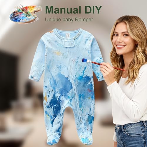 Hikido Baby Romper 100% Organic Cotton Pajamas One Piece Long Sleeve Zipper - Image 5