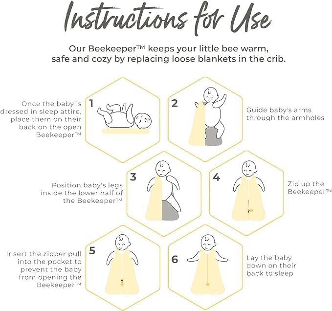 Burt's Bees Baby Infant Wearable Blanket, Organic Cotton Unisex Beekeeper - Image 7