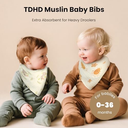 10pcs Soft & Absorbent Muslin Drool Bibs - Image 4