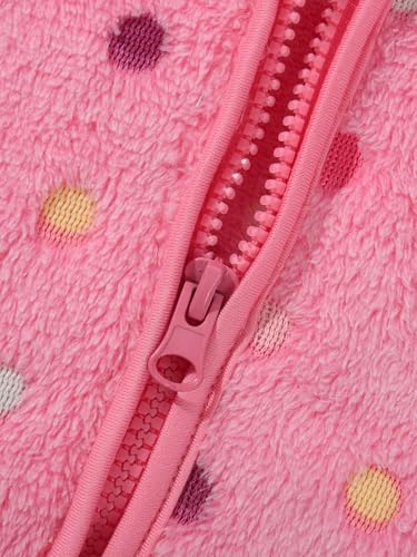 Toddler Baby Girl Fleece Jackets Fall Clothes Hooded Zip Fuzzy Coats - Image 6