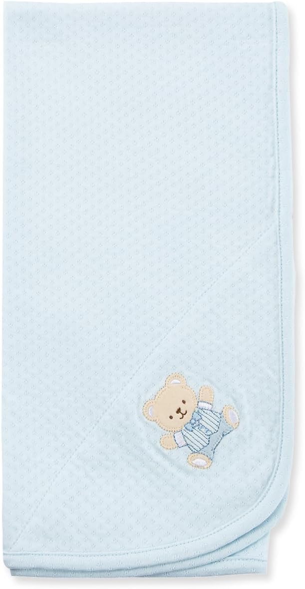 Little Me Blankets for Baby Boys' Cute Bear Swaddling Receiving Blanket - Image 2